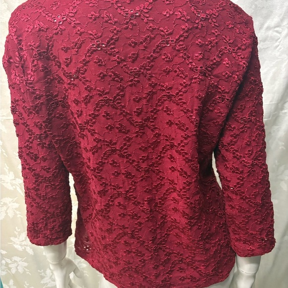 Vintage Elegant Red Lace Women's Top - Picture 5 of 6